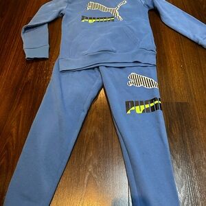 Puma Kids Blue Joggers with Logo